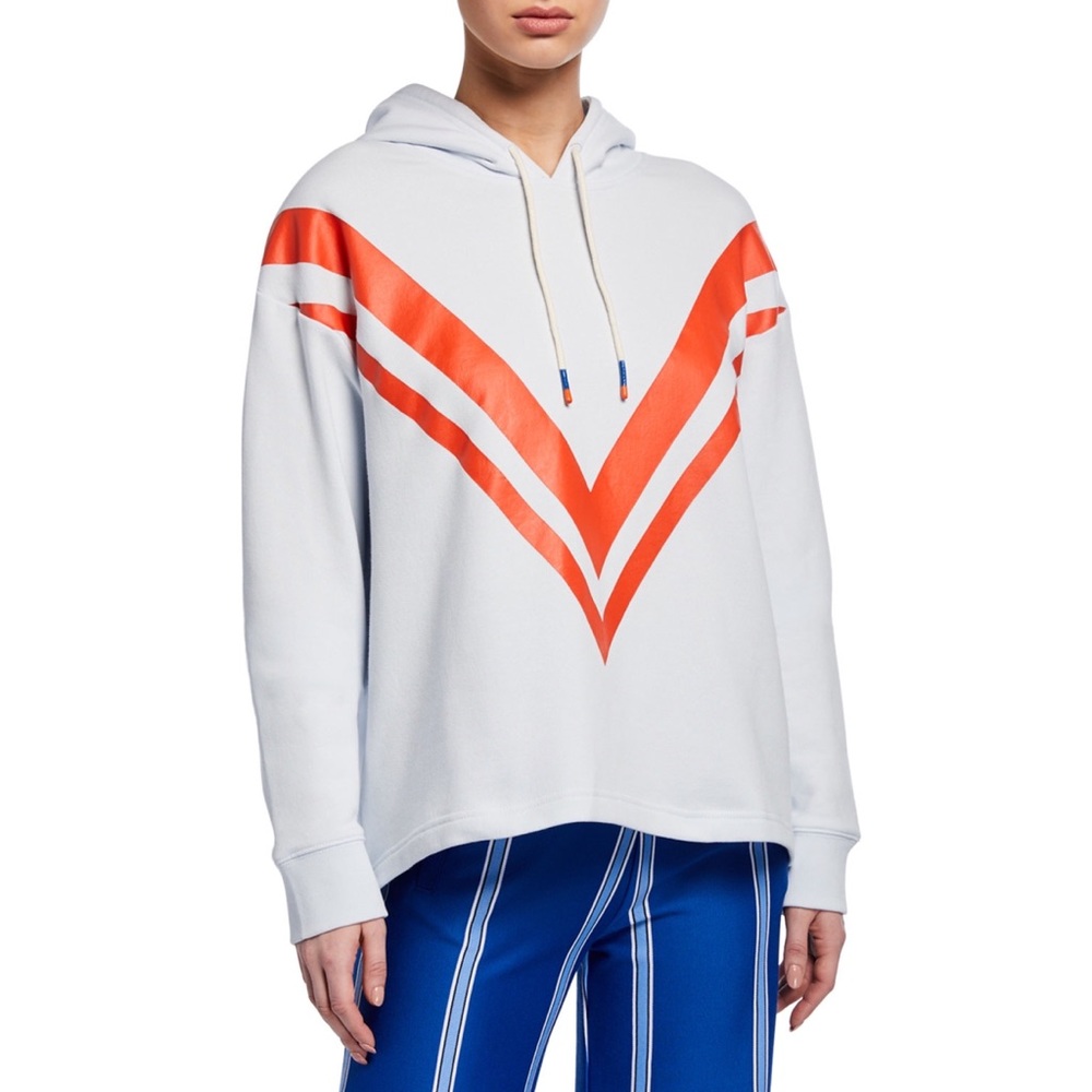 Tory Burch Sport French Terry Chevron Hoodie Sz M